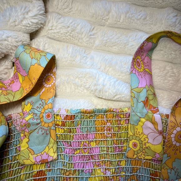 Show Me Your Mumu Claire Midi Dress Groovy Blooms Size Large Floral Boho Chic - Picture 7 of 7